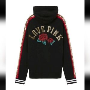 Victoria's Secret VS PINK Special Edition Bling Rose Oversized Hoodie Size M